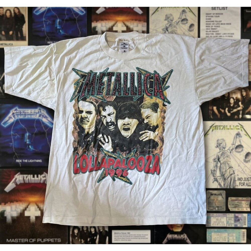 Vintage 1996 Metallica Lollapalooza Soundgarden Shirt XL Single Stitch Wu-Tang